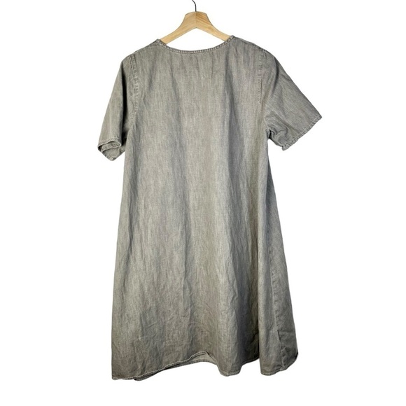 Gap 1969 Gray Denim Short Sleeve Mini T-Shirt Dress L - Picture 3 of 5